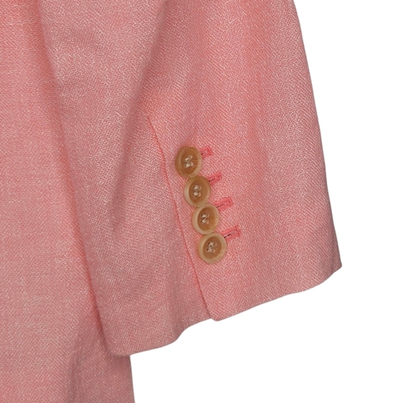 Talbots Womens Pink Linen Blend Single Breasted Lined Blazer Size 4 - Picture 3 of 12